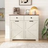 Lirago Farmhouse Double Tilt-Out Trash Cabinet-Barn Door Style,Hideaway Drawers,Multi-Use for Kitchen and Laundry 13"D * 39.25"L  * 34.33"H - 2 of 4
