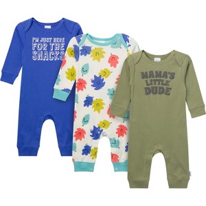 Onesies Brand Baby Boys' 3-Pack Lap Shoulder Footless Pajamas - 1 of 4