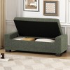 Lyngins Fabric Storage Bench, Bed Bench in Textured Fabric, Flip-Lid Ottoman with Storage, Rectangular Entryway Bench with Birch Wood Legs - 2 of 4
