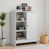 ORRD White Freestanding Storage Cabinet 23.6"x11.8"x31.5" with 1 Door + 3 Open Shelves, Adjustable - 2 of 4