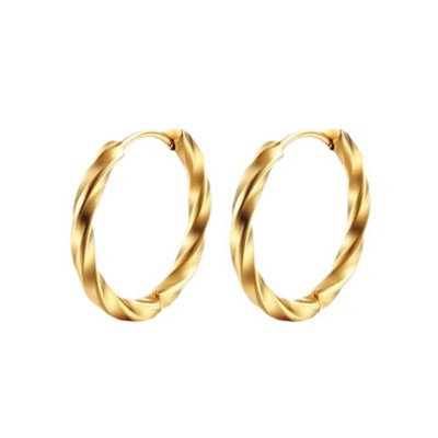 Slate by Rebl Round Twist Hoop Earring  Stainless Steel, 18x2.5mm
