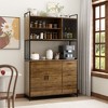 Famapy 47.2"W Brown Standard Baker's Rack with Storage Shelves Modern Pantry Cabinet - 3 of 4