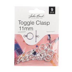 John Bead Must Have Findings Metal Pewter 11mm Toggle Clasps for Jewelry Making Findings, 9 Pieces - 1 of 4