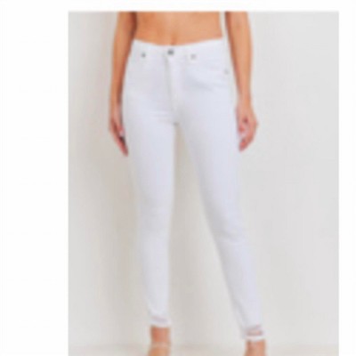 Women's High Rise Distressed Skinny Jeans - JUST BLACK DENIM