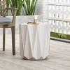 Maggift Patio End Tables Accent Side End Table for Outdoor and Indoor, Garden, Backyard Use, Special Design, White, 15.5"*15.5"*17.75" - 3 of 4