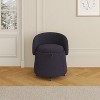 Storage Ottoman Multifunctional Stool Round Storage Ottoman with 360-degree Wheels Lazyback Sofa Stool for Living Room Bedroom Reading (Gray) - 4 of 4