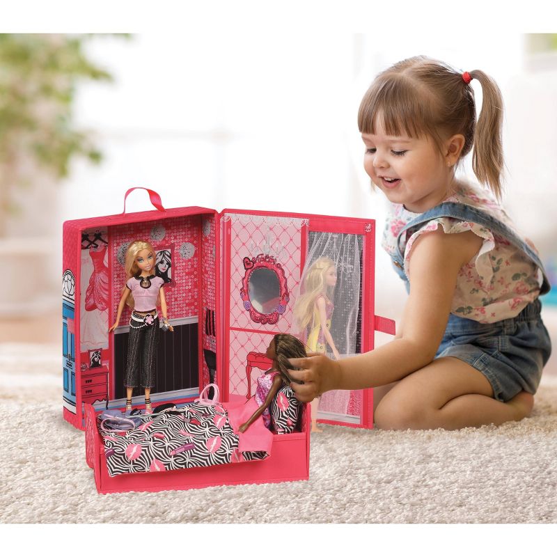 Home &#38; Go Dollhouse Playset Travel &#38; Storage Case with Bed/Bedding for 12&#34; Fashion Dolls - Pink, 3 of 8