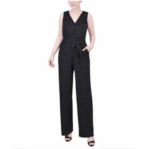 NY Collection Womens Knit Polka Dot Jumpsuit - 1 of 1