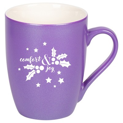 Elanze Designs Comfort & Joy Passion Purple 10 ounce New Bone China Coffee Cup Mug