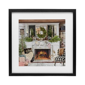 Stupell Industries Cozy Fireplace Holiday Framed Print Under Glass Art - 1 of 4