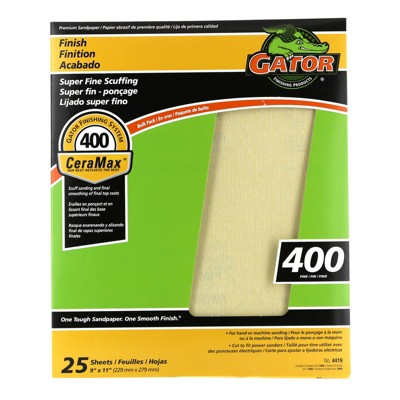 Gator CeraMax 11 in. L X 9 in. W 400 Grit Ceramic Sandpaper 1 pk (Case of 25)