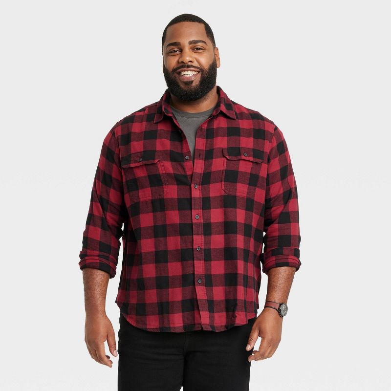 Men's Standard Fit Long Sleeve Checked Button-Down Shirt - Goodfellow & Co™, 1 of 5