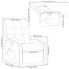 VidaXL Massage Recliner Chair - Wine Red Fabric Adjustable Armchair, 6-Point Vibrating Massage, Side Pocket - 3 of 4