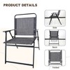 6-Piece Patio Dining Set, Patio Furniture Set With 4 Folding Dining Chairs, Square Table, Umbrella, Tempered Glass Table Top, Outdoor Dining Set - 4 of 4