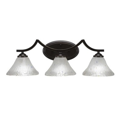 Toltec Lighting Zilo 3 - Light Vanity in  Dark Granite with 7" Frosted Crystal Shade