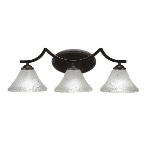 Toltec Lighting Zilo 3 - Light Vanity in  Dark Granite with 7" Frosted Crystal Shade - 1 of 1