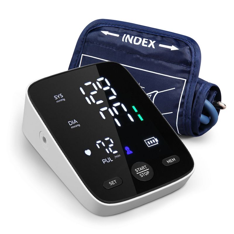 HOM Digital Blood Pressure Monitor - Upper Arm Blood Pressure Machine with Large LED Screen, Double Memory Function, 1 of 8