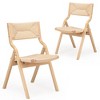 GlasFlength Accent Chairs, Folding Chairs No Assembly, Suitable for Living room, Bedroom, Dining Room, Perfect for Indoor Use, Beige, 20"*24.4"*38.4" - 2 of 4