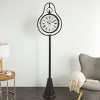 81"x22" Metal Double Sided Tall Standing Floor Clock with Cone Shaped Base Black - Olivia & May - 2 of 4