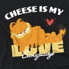 Women's Garfield Movie Cheese Is My Love Language Loose T-Shirt Black X Large - 2 of 4