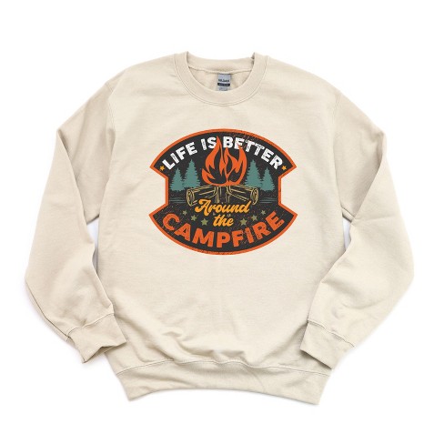 Simply Sage Market Women's Life Is Better Around The Campfire Badge Gildan Sweatshirt - image 1 of 2