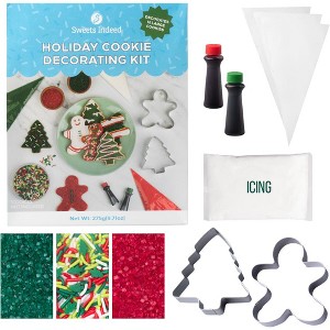 Christmas Deocarting Kit, 3 srinkle mixes, 2 Food Color, 1 Decorating Icing, 2 Cookie Cutters, Piping Bags, 9.71 ounces - 1 of 4