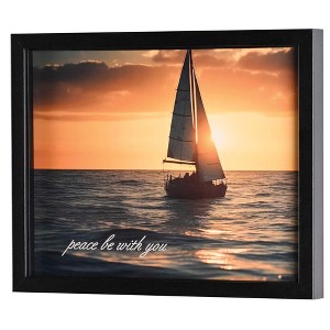 Dicksons Inspirational Hanging Wall Art Picture Frame For Living Room 12 x 15 MDF and Glass In God We Trust Eagle - 1 of 1
