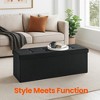 43" Folding Storage Ottoman Bench, Ottoman with Storage, End of Bed Bench, Storage Chest, Foot Rest Stool, Padded Seat - 3 of 4