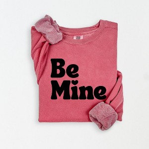 Simply Sage Market Women's Lightweight Garment Dyed Graphic Sweatshirt Be Mine Bold - 1 of 4