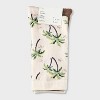 Women's Palm Tree 3pk Crew Socks - A New Day™ Pink/Brown Heather/Ivory 4-10: Cotton Blend, Tagless, Smooth Toe Seams - 2 of 3
