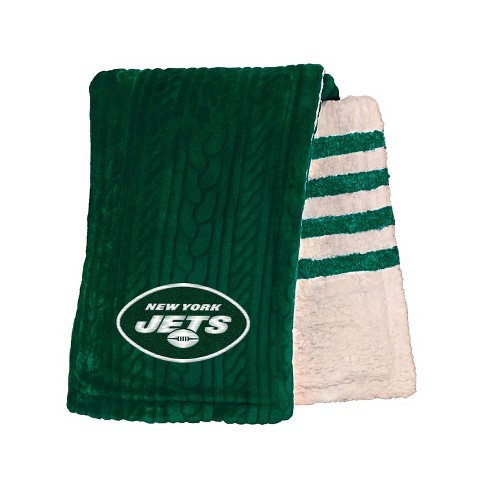 New York Jets 60'' x 80'' Logo Stripe Flannel Fleece Blanket