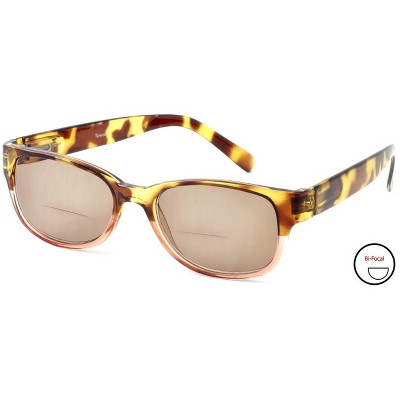 Calabria Bi-Focals 4373SB Reading Sunglasses Matching Case. Great"Cheaters" Readers in the sun Stylish European Design in Tortoise-Pink +3.00