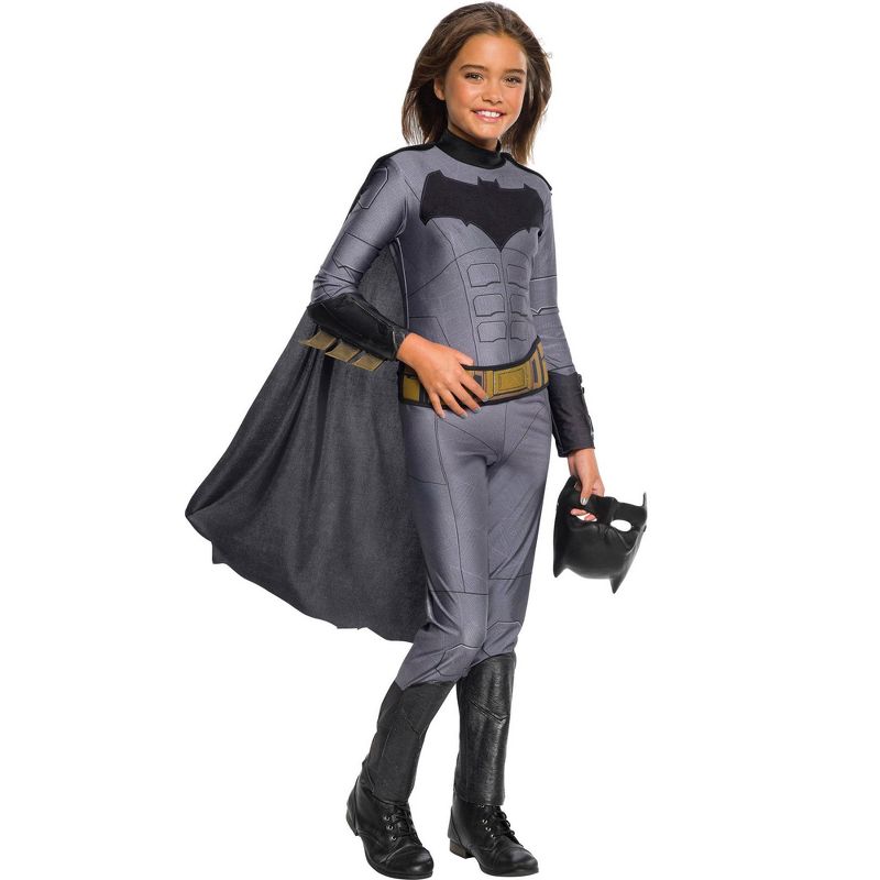 Rubie's Girls' Justice League Batman Jumpsuit Halloween Costume, 1 of 3