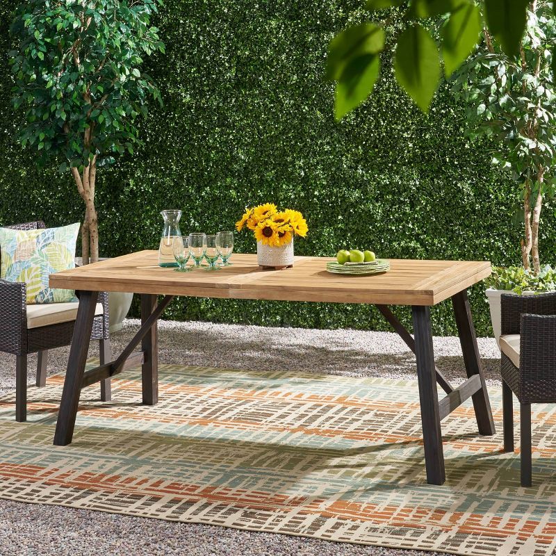 Borocay Rectangle Acacia Dining Table - Christopher Knight Home, 4 of 9