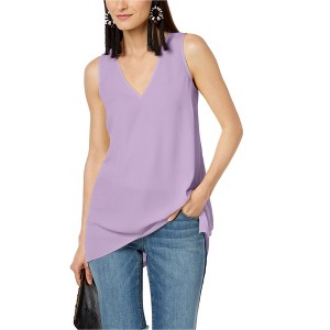 I.N.C International Concepts Womens Hankerchief Hem Sleeveless Blouse Top, Purple, Small - 1 of 1