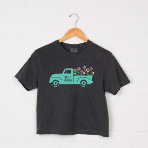 Simply Sage Market Women's Spring Truck Short Sleeve Relaxed Fit Cropped Tee - 1 of 4