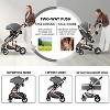 Kinder King Cozi 2 Convertible Baby Stroller, Folding High Landscape Infant Carriage, Adjustable Canopy, Diaper Bag, Anti-Shock - 2 of 4