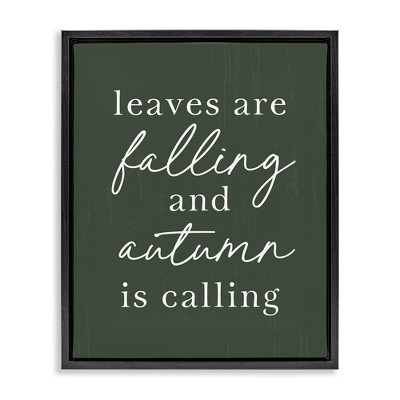 Stupell Industries Leaves Are Falling Black Floater Framed Canvas Wall Art