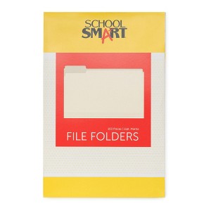 School Smart Manila File Folders, Legal Size, 1/5 Cut Tabs, Pack of 100 - 1 of 4
