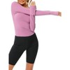 BLUEMING Womens Athletic Tops Cropped Breathable Activewear T-Shirts Round Neck Back Ventilated Mesh Tops Gym Jogger Outfits - 4 of 4