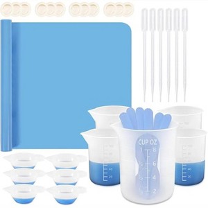 JDICTION Silicone Measuring Cups for Resin, 250ml & 100ml Mixing Cups with Stir Sticks, Epoxy Resin Supplies & Molds - 1 of 4