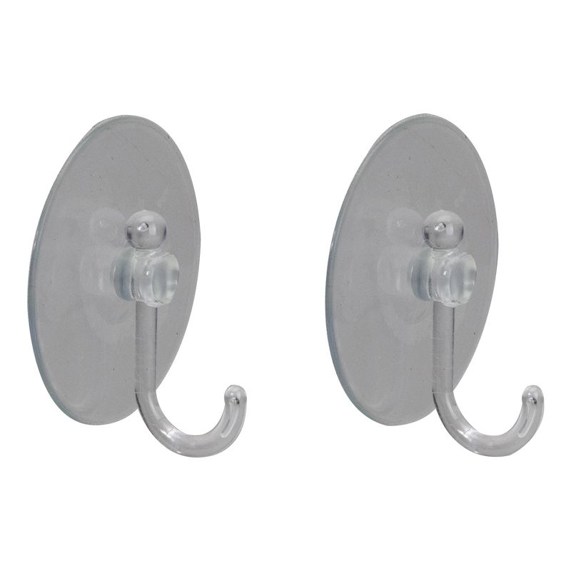 Northlight Pack of 2 Clear Suction Cups with Hooks 3", 1 of 5