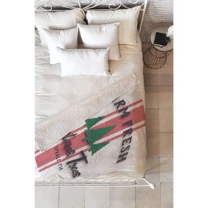 Monika Strigel FARMHOUSE SHABBY SIGN FRESH TREES Fleece Throw Blanket -Deny Designs - 1 of 2