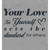 "Your Love for Yourself Sets the Standard for Others" Women's Crew Neck Short Sleeve Top - 2 of 2