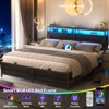 Besiost Storage Bed with Sliding Doors, LED Lights & USB Charging Station - 2 of 4