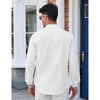 Men's Casual Cotton Linen Button Down Shirts Cuban Guayabera Shirt Long Sleeve Summer Beach Tops - 2 of 4