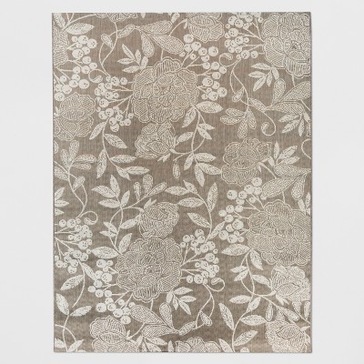 7'10"x10' Vintage Floral Outdoor Rug Neutral - Threshold™