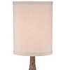 360 Lighting Chalane Rustic Table Lamp 31 1/4" Tall Antiqued Bronze with USB Charging Port Natural Cylinder Shade for Bedroom Living Room Office House - 3 of 4