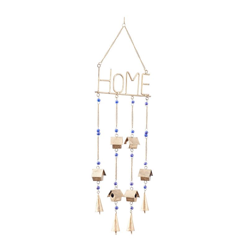33&#34; Iron Traditional Home Windchime Gold/Blue - Olivia &#38; May, 5 of 7