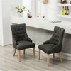 NicBex Vintage Upholstered  Button Tufted Dining Chairs Set of 2 with Nail Heads,Solid Wood Accent Chairs for Dining Room,Living Room - 2 of 4